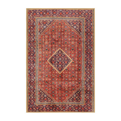 Tapis tissé à la machine en laine / polyester moiron / noir / crème Towanna