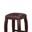 Tabouret de bar en bois avec assise rembourrée et bordure cloutée