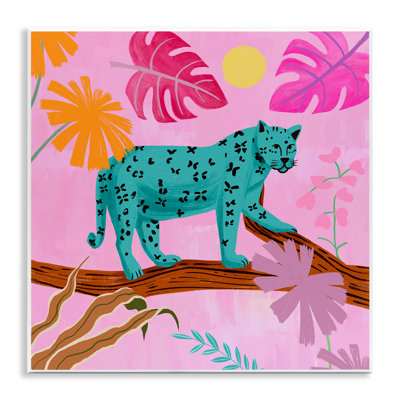 Art mural à motif léopard sur une branche par Juliet Rose Philips