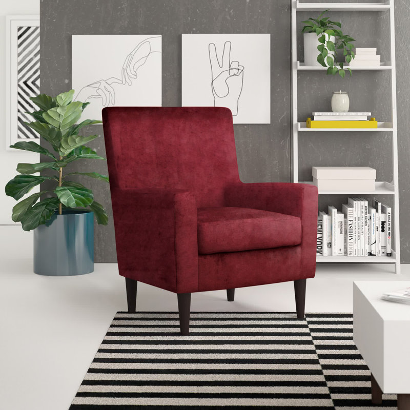 Donham Upholstered Accent Chair, Wine Red