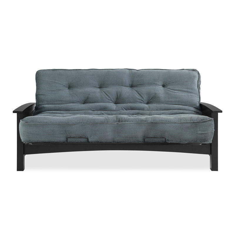 Futon et matelas Mccaleb, Velours côtelé vert forêt