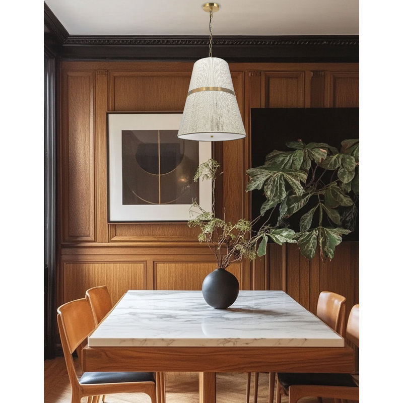 Luminaire suspendu 3 lumières Karns, Laiton vieilli