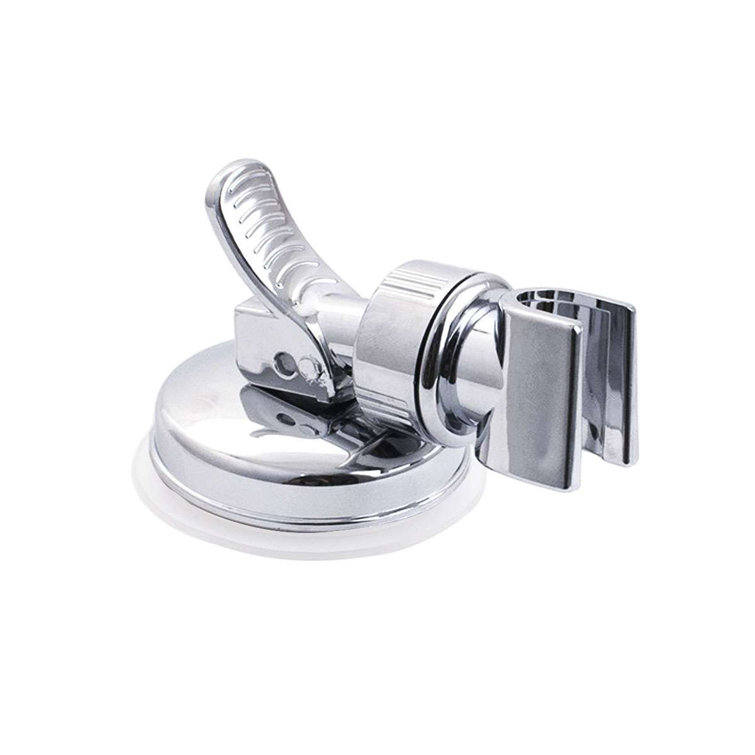 Adjustable Shower Head Holder Removable Suction Cup Shower Head Bracket No Drill Shower Head Bracket With Chrome Polished For Bathroom