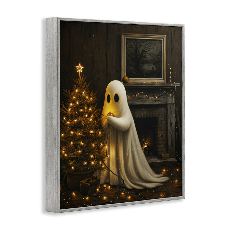 Guirlande de lumières fantômes encadrées, dessin par Arlington Prints, H 30 po x l 24 po, Estampe numérique Farmhouse