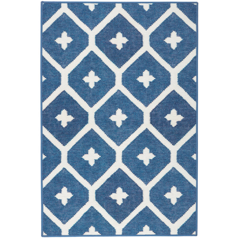 Elizabeth Navy Machine Washable Rug, Rectangle 8'6" x 11'6"