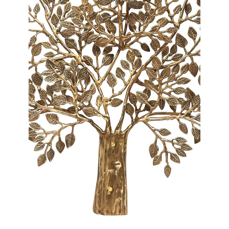 Handmade 23-Inch Brass Tree of Life Sculpture – Artisanal Nature-Inspired Decor Showpiece for Home, Office, or Meditation Space