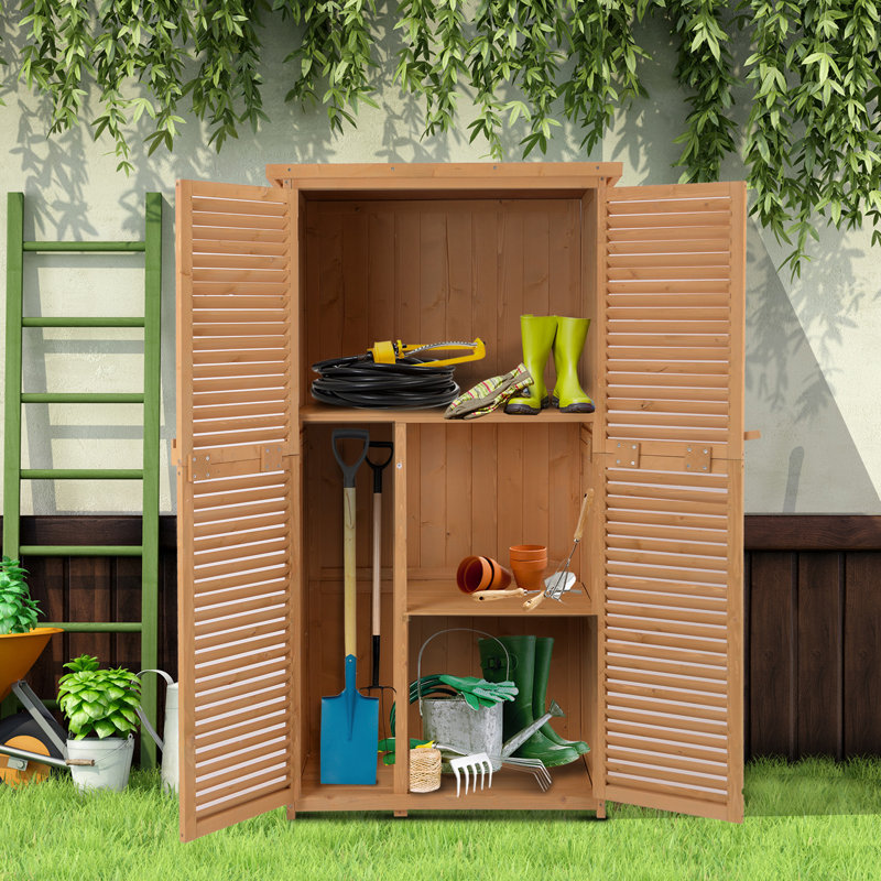 3 ft. W x 2 ft. D Solid Wood Vertical Storage Shed