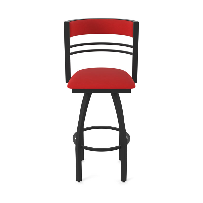 Hunter Swivel Stool, Black Wrinkle, Tabouret de bar (siège d'une hauteur de 30 po), Vinyle - Rouge galop