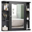 Armoire de salle de bain avec miroir et amplement de tablettes de rangement-1851266353