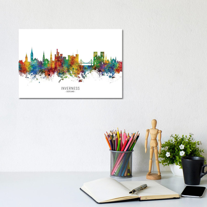 Inverness Scotland Skyline by Michael Tompsett - Wrapped Canvas Gallery-Wrapped Canvas Giclée, 20.32 cm H x 30.48 cm W