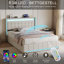 Upholstered Storage Bed with LED Headboard and Drawers-611722738-611722739