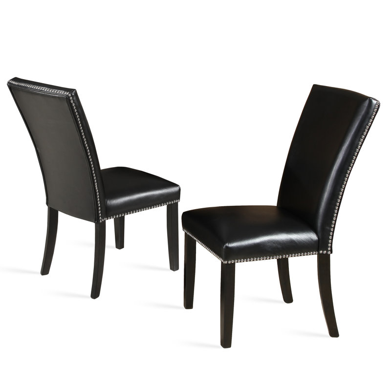 Chaise parsons rembourrée noire Antoumann