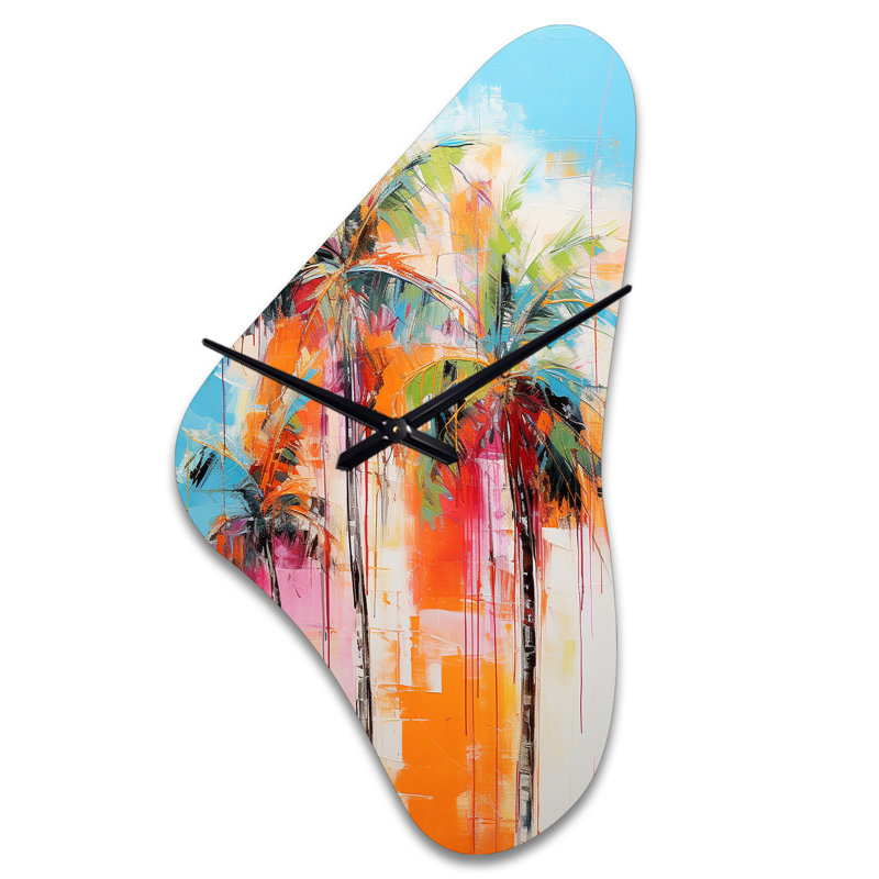 Palm Trees Palm V - Palm Trees, horloge murale asymétrique, Grand