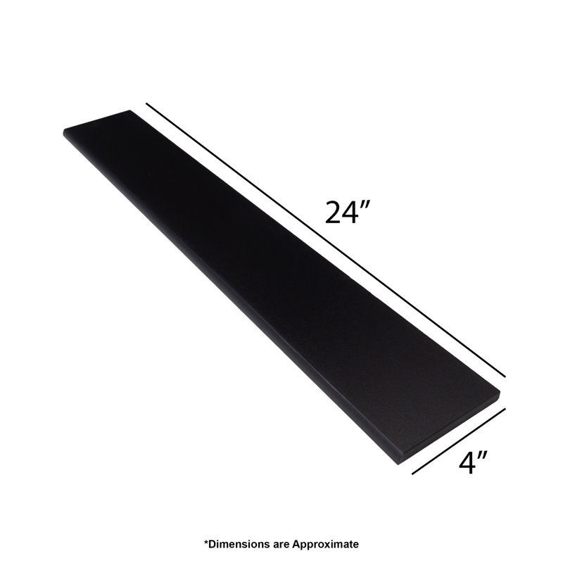 24" x 4" Matte Porcelain Bullnose Tile Trim in Absolute Black