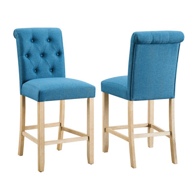 Tabourets de comptoir à hauteur de 2 et siège bleu rembourré convenant à la cuisine et à la salle à manger