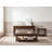 Contemporary Walnut Coffee Table with Open Shelf & Rounded Corners