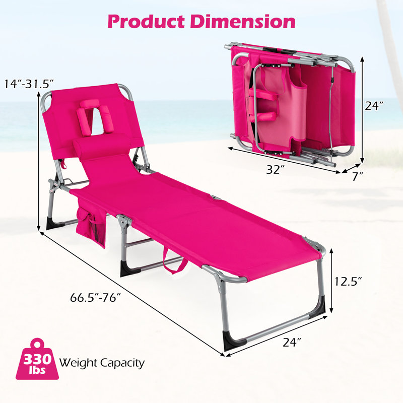 Chaise longue Saifa, Rose