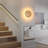Modern Wall Sconces, Round Wood Led Wall Lamp, 25w, 2500lm Wall Light For Bedroom (set Of 2)