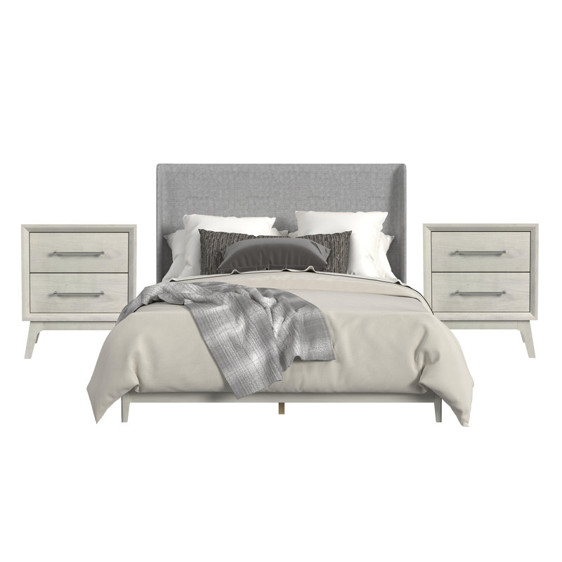 Ensemble de chambre à coucher 3 pièces en amande Picket House Furnishings Clare King Uph, Très grand lit