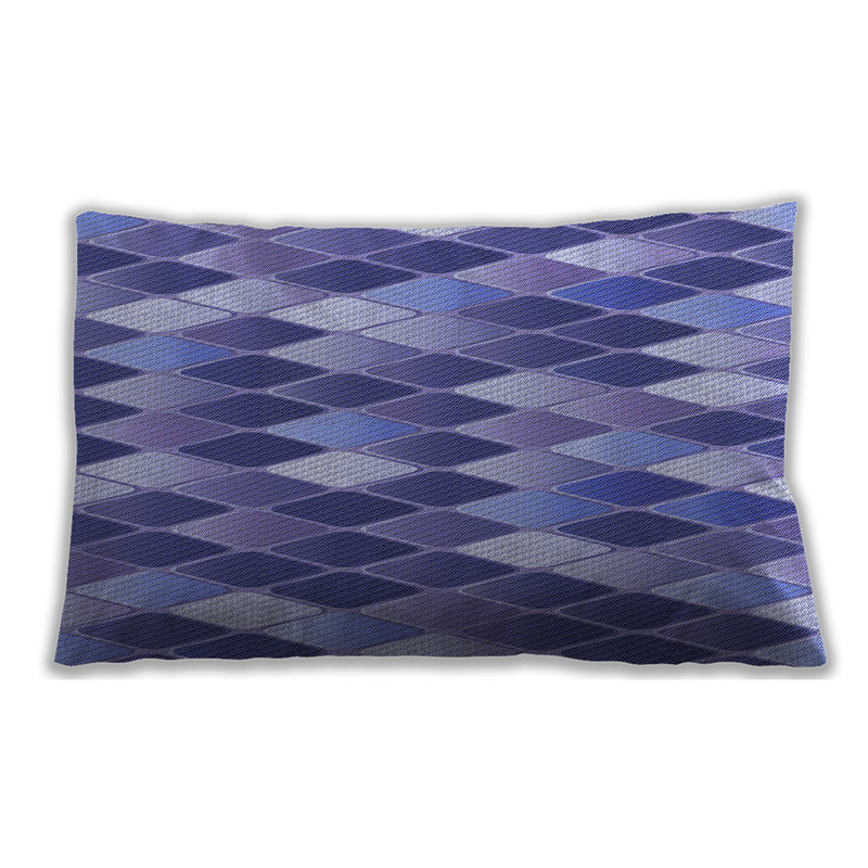 Coussin décoratif à motif 95, Bleu, Microsuède