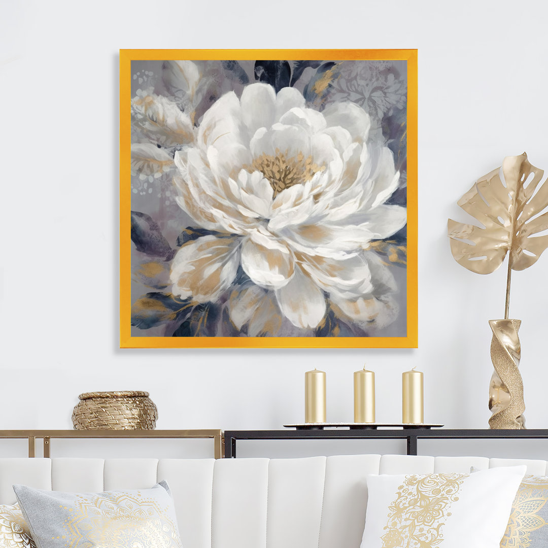Emotions Of White Gold Peony Flower I - Peonies Wall Art Red Barrel Studio®