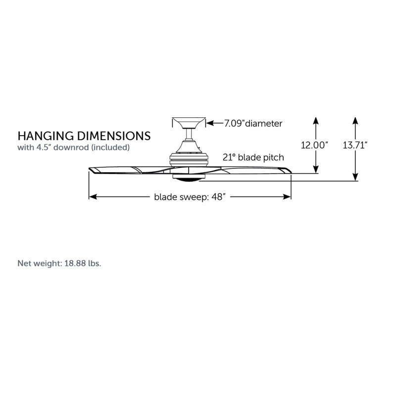 Spitfire 48 inch Indoor/Outdoor Ceiling Fan Blade Set of 3 - White Washed, White Washed, 1.5" H x 6.23" W x 23.16" D