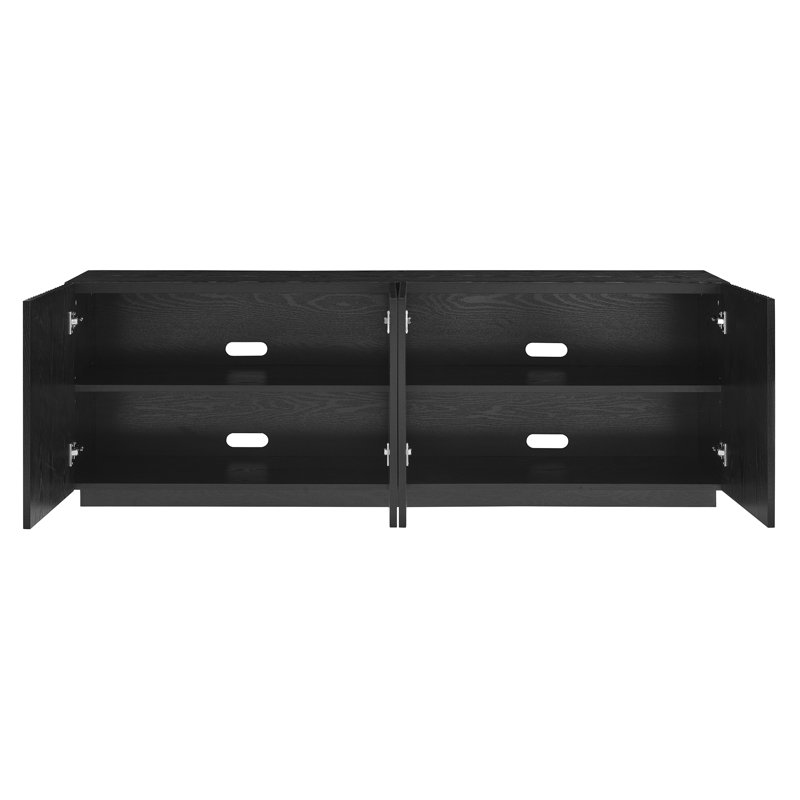 Meuble télé rectangulaire en aulne de 78 po ou moins Tyler, Grain noir
