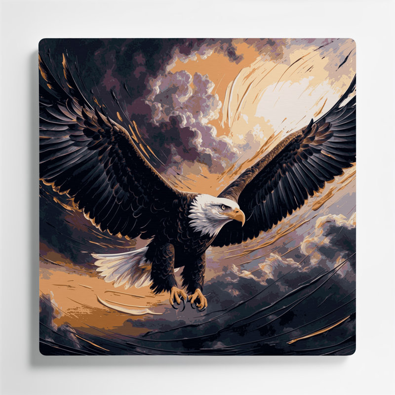 «Birds Bald Bald», art mural en métal gris, H 16 po x l 16 po