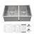33" L x 19" W 60/40 Double Bowl Stainless Steel Undermount Kitchen Sink with Accessories