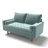 Bellinger 58" Velvet Square Arms Tufted Seat Golden Metal Feet Loveseat-994561878