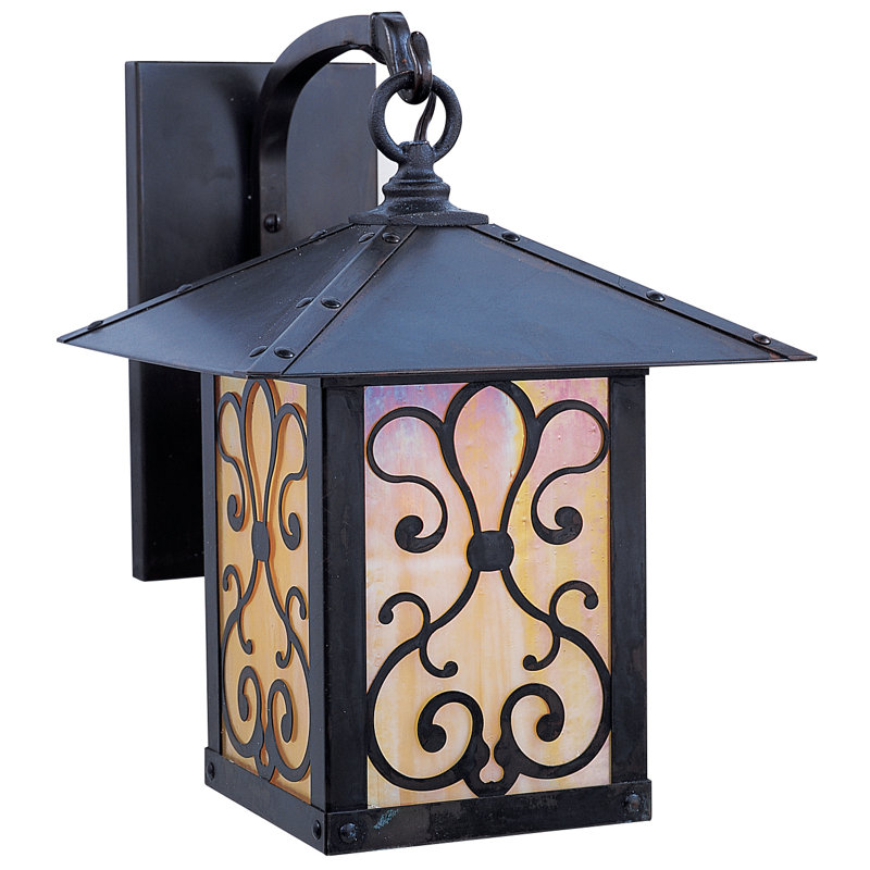 Sechrist Wall Light, 13" H x 9" W x 12" D, Bronze, Gold White Iridescent