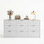 Commode à 9 tiroirs l 63 po avec poignées dorées, commode pour chambre à coucher, salon, blanc-1120561226