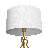 Sway Brassed Gold Floor Lamp with On/Off Switch Triple Legs White Fabric Shade