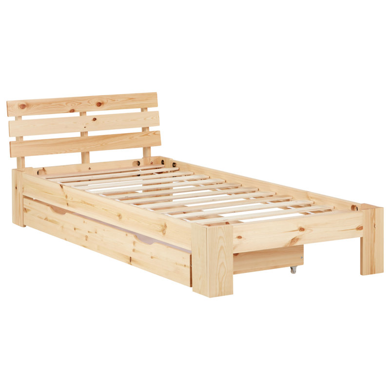 Jaquinton 90 X 200cm Storage Bed, Nature