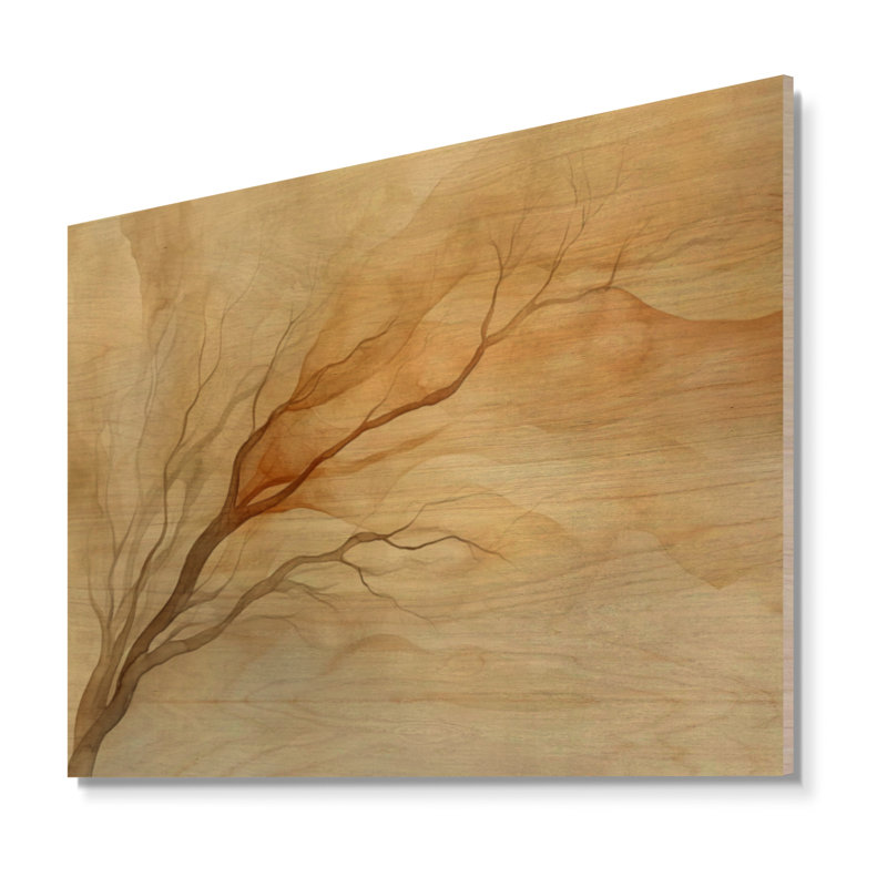 Nature, arbre dans le vent I - forêt, art mural en bois, H 24 po x l 32 po, Rectangulaire
