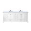 Ensemble de meuble-lavabo double avec plateau en marbre de culture et robinet-110912872