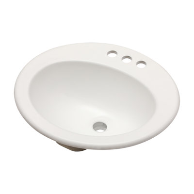 20"X18" White Ceramic Oval Undermount Bathroom Sink With 3 Faucet Hole