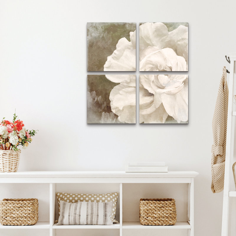 Ensemble de 4 panneaux muraux - Petals Impasto II 