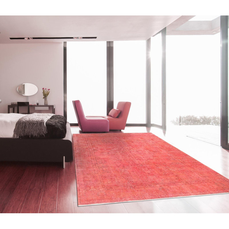 Tapis oriental rouille en coton / laine 8 pi 1 po x 11 pi 3 po Oriental