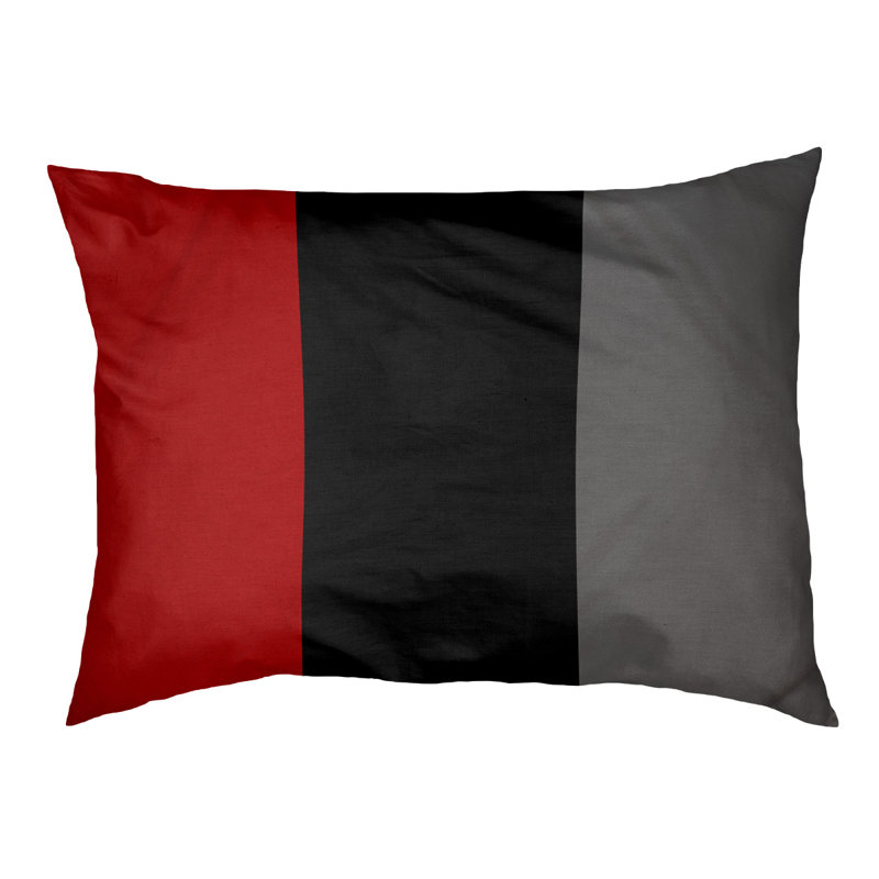 Coussin Ohio Football, Grand (l 40 po x P 30 po x H 6,5 po), Écarlate / noir / gris