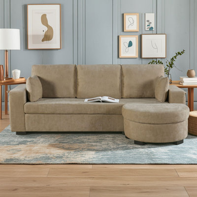 Canapé de coin avec pouf de rangement