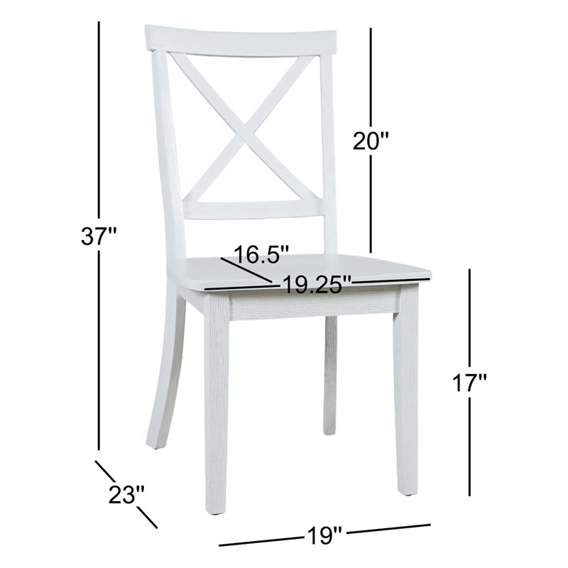 Chaise d'appoint à dossier croisé Freels, Blanc