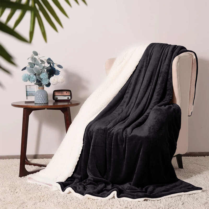 Couverture en molleton doux Microplush, Grand lit, Black