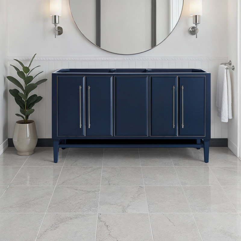 Base de meuble-lavabo double 60 po Ewen, Marine, Or