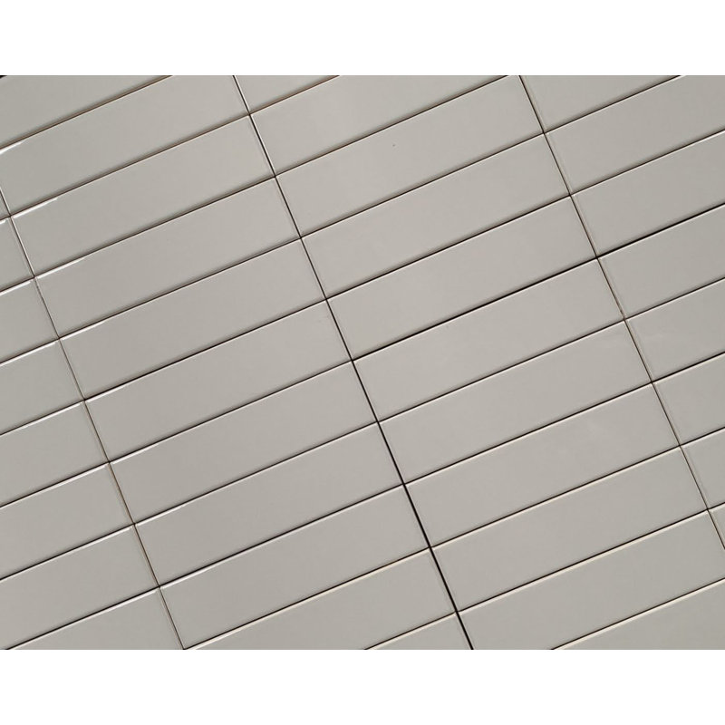 Carreau de mosaïque en céramique 2 po x 8 po Hudson, Gris chaud lustré