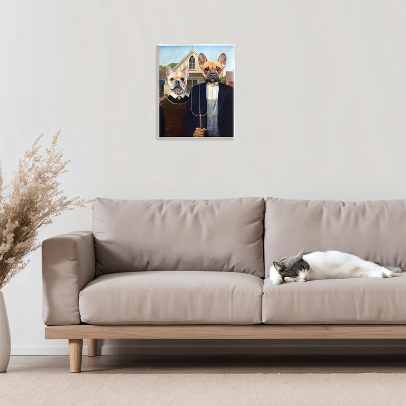 Plaque murale «French Bulldogs», par Grotto Studios