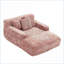 Canapé-lit Chenille Lazy avec 3 coussins - Lit convertible pour salon | Rose | Chenille