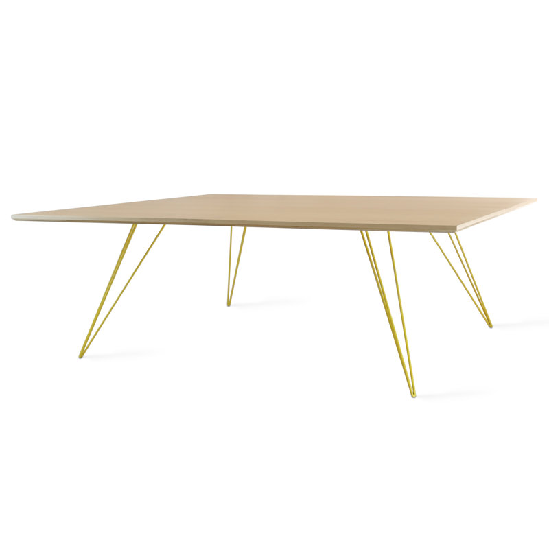 Williams Coffee Table, Yellow, 18" H x 54" L x 46" W, Maple