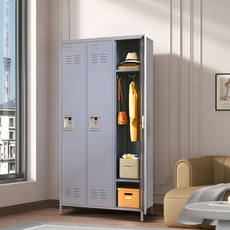 Casier de rangement en acier durable à trois compartiments avec sécurité accrue et assemblage facile pour une utilisation polyvalente