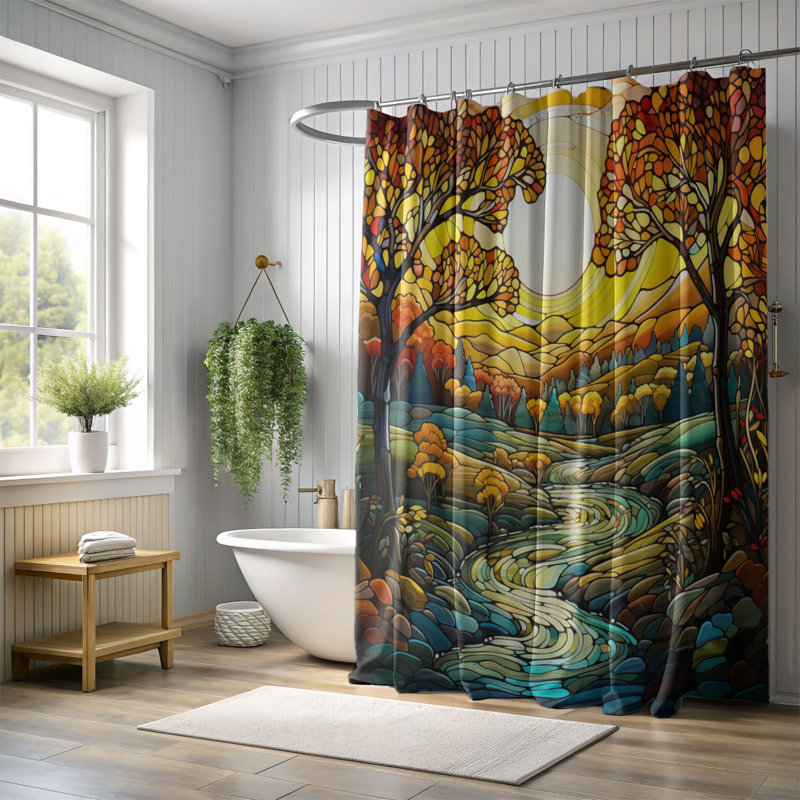 Rideau de douche en verre 1 pièce, H 74 po x l 71 po